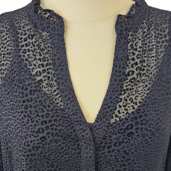 Tommy Hilfiger Women's Shift Chiffon Long Sleeve V-Neck Dress, Sky Captain/Black - Picture 3 of 5